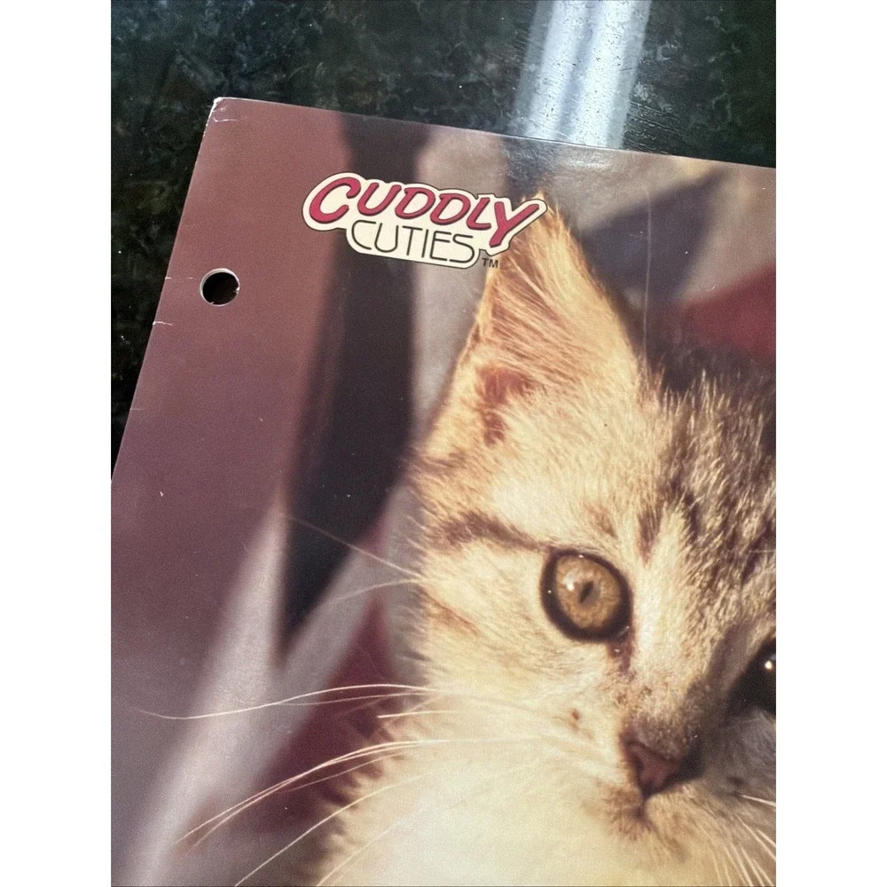 Cuddly Cuties Vintage Y2K Kitten Folder Portfolio School Pockets 3 Ring